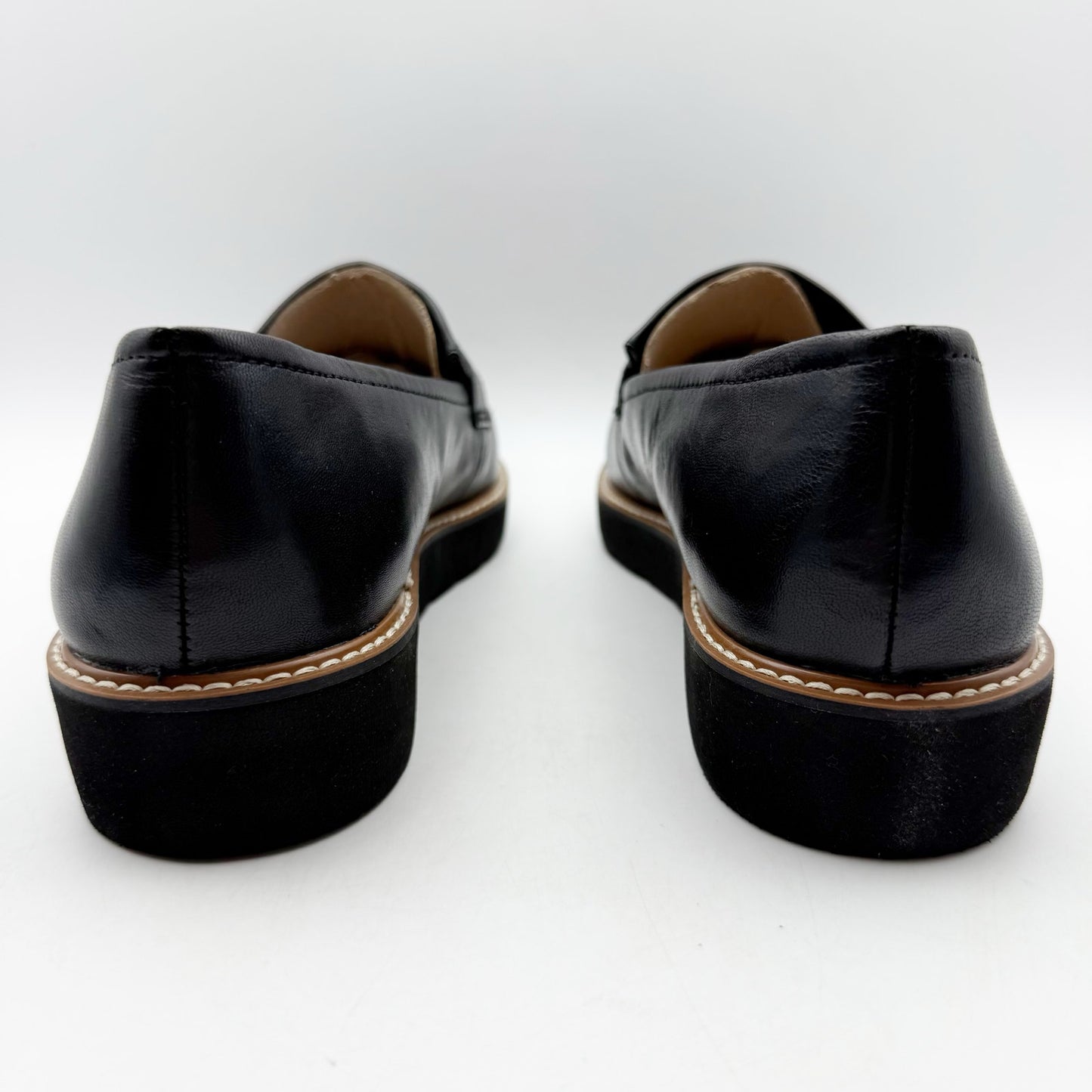 Naturalizer Womens Adiline Flat Loafers US 9 XW EU 40 Black Leather Slip On NIB