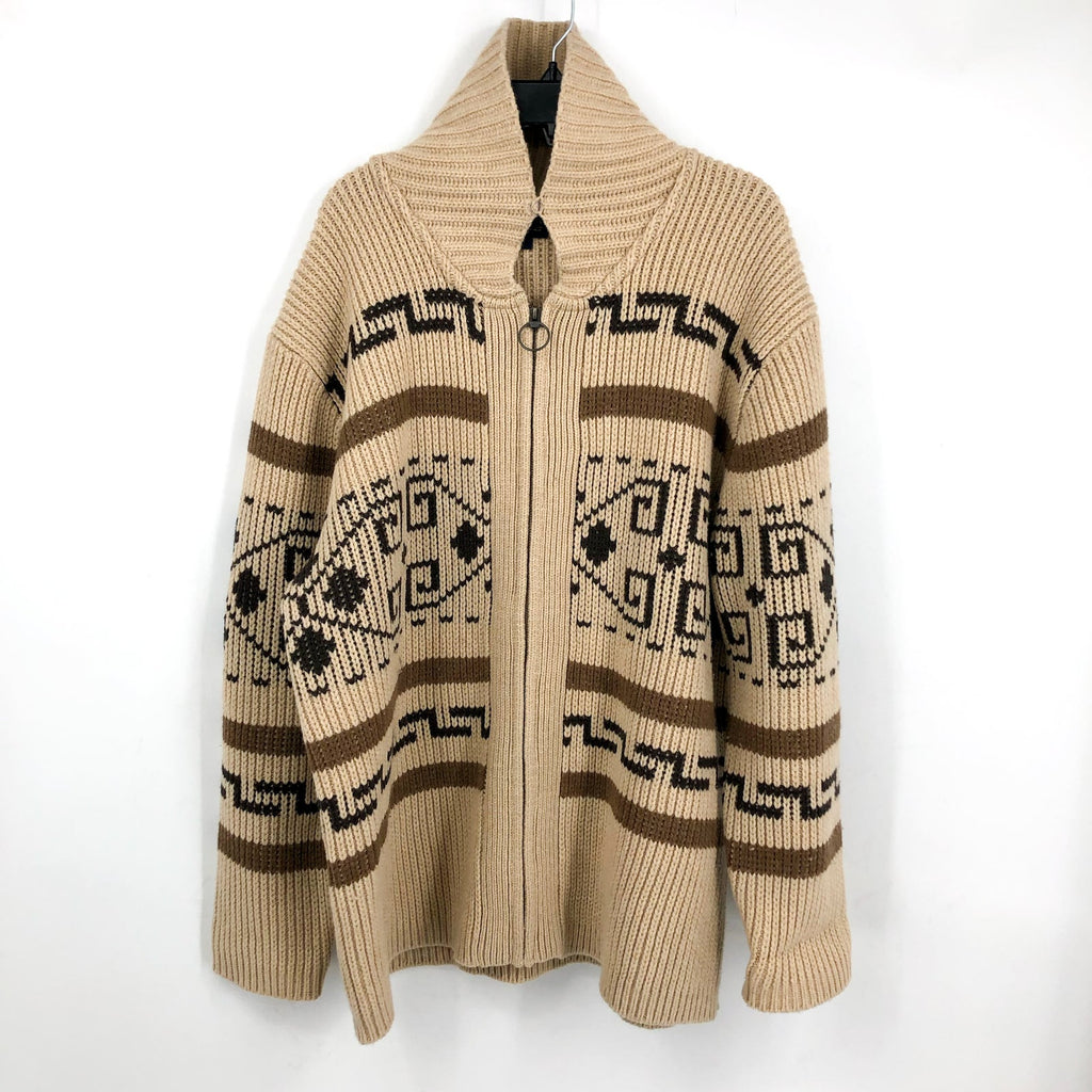 PENDLETON The Original Westerley Sweater XXL Tan Brown Full Zip Cardigan NWOT