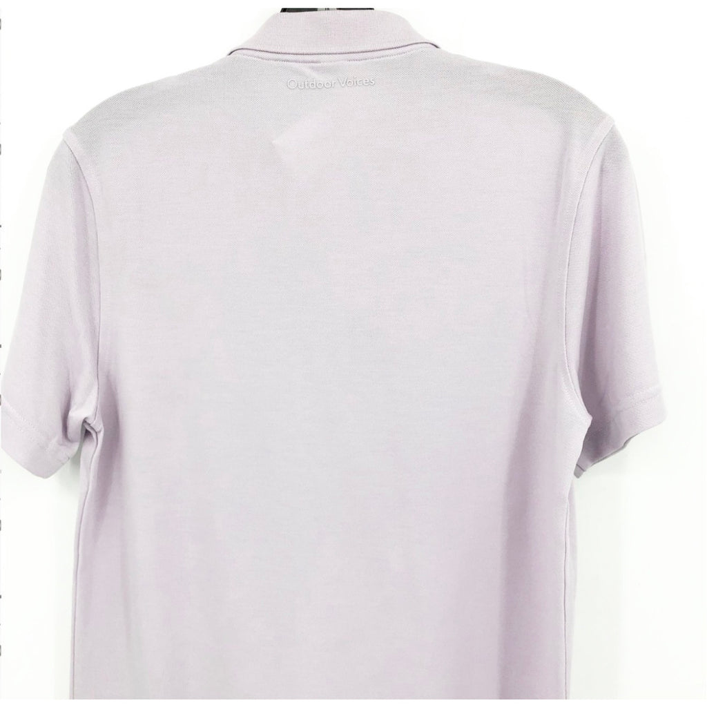 OUTDOOR VOICES Men's Birdie Polo XXS Light Purple Lavender Short Sleeve NWT