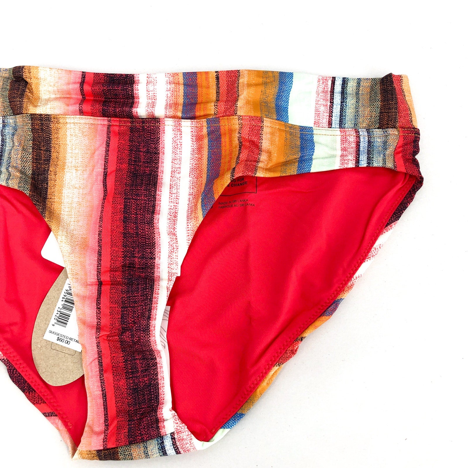 PRANA Women's Summer Wave Bottom Large Multi Baja Stripe Banded NWT