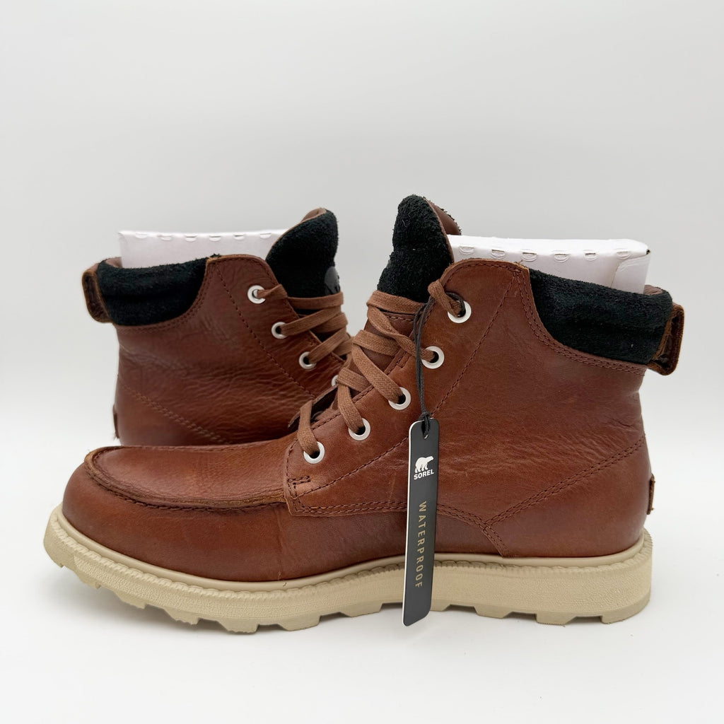 Sorel Mens Madson II Moc Toe Boots US 7.5 EU 40.5 Brown Leather Waterproof NIB