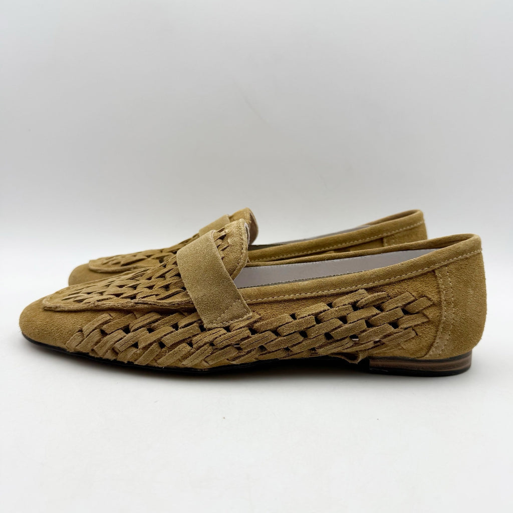 Diba True Womens Age Less Flat Loafers US 11 EU 42 Brown Suede Woven NWOB