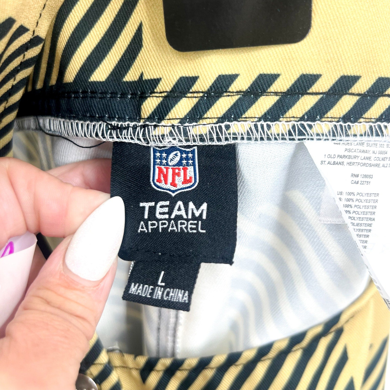 NFL TEAM APPAREL Mens New Orleans Saints Logo Overalls Large Gold Black Logo NWT