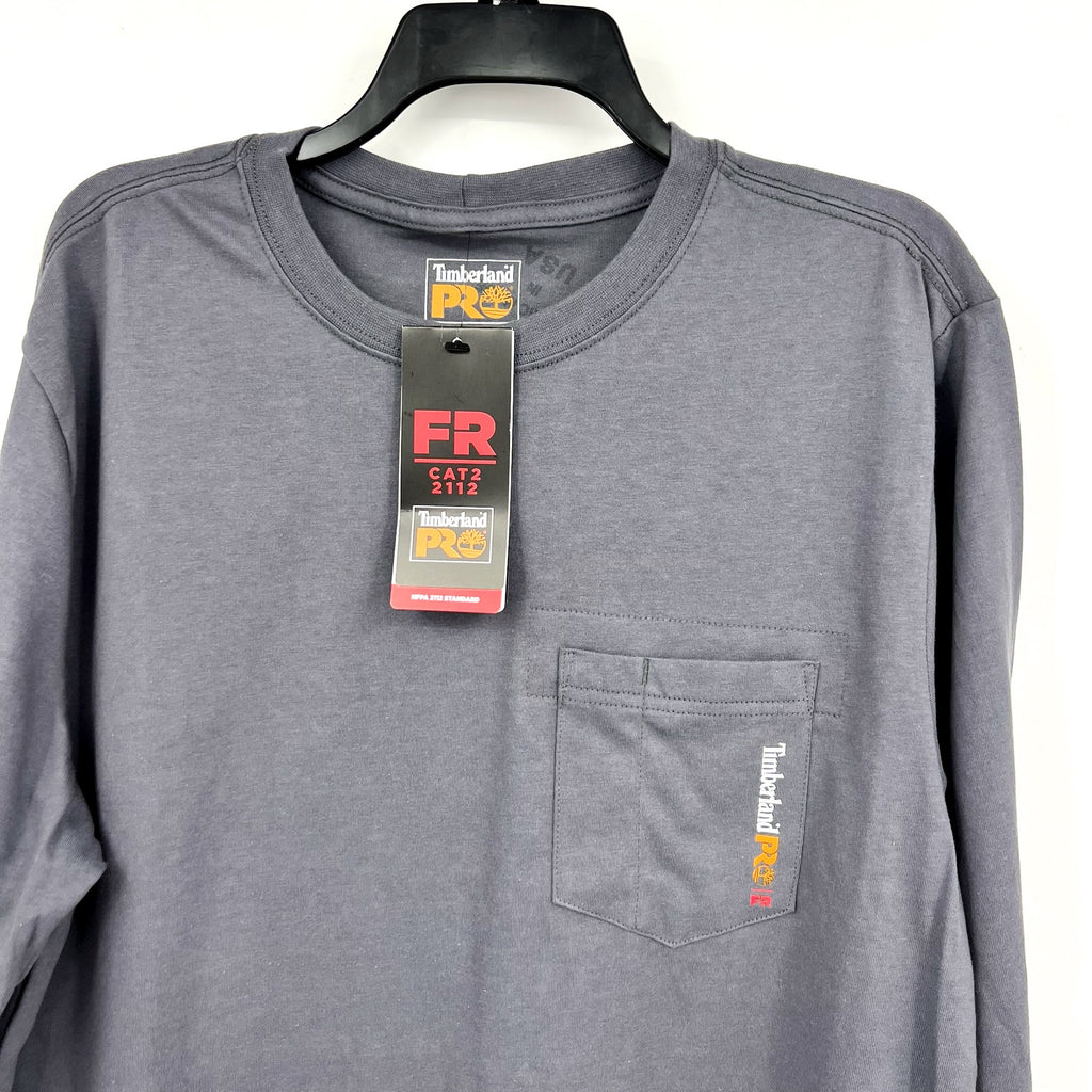 TIMBERLAND PRO Mens Cotton Core Flame-Resistant LS T-Shirt Large Gray NWT