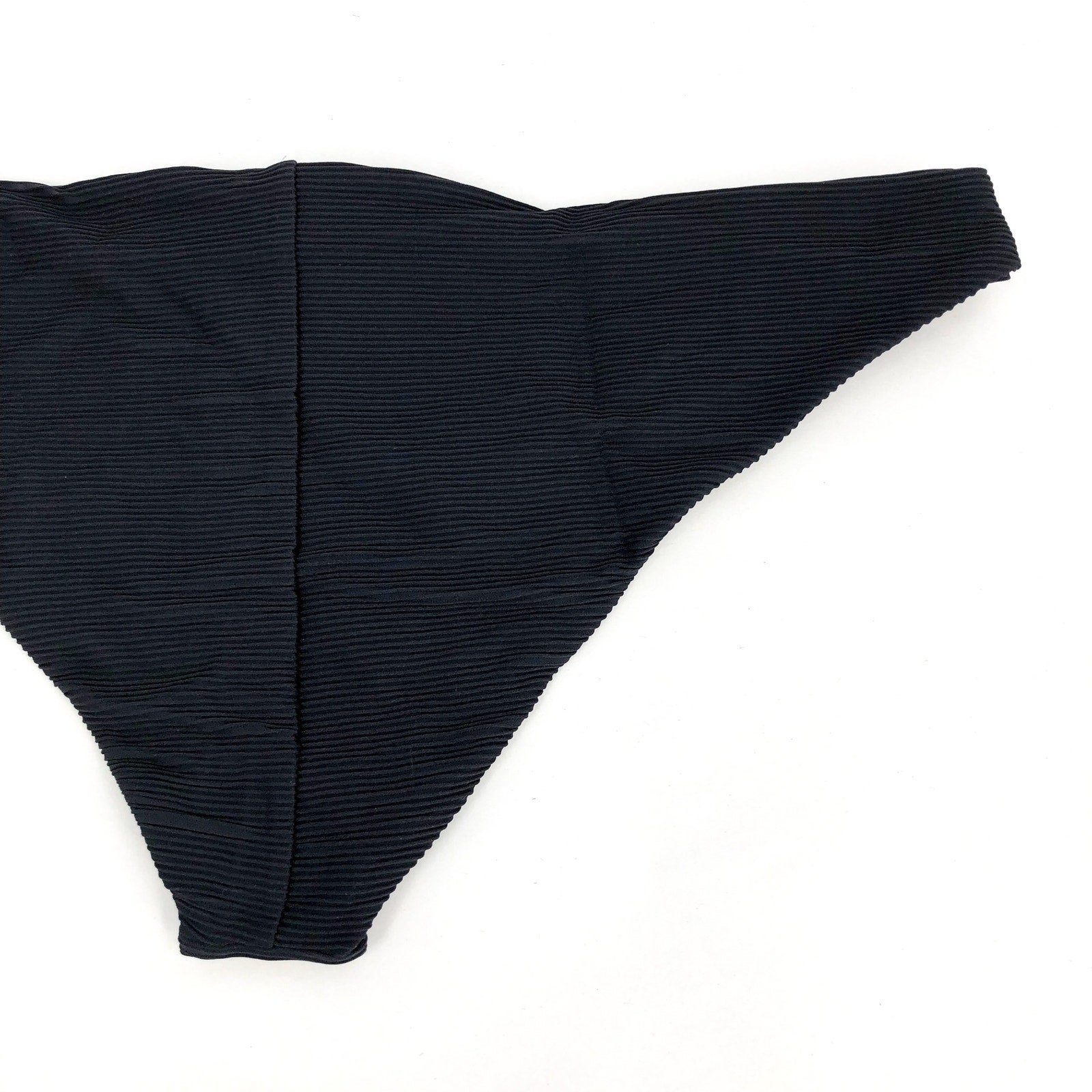 PRANA Women's Gemma Bikini Bottom XL Black Ottoman Ribbed Low Rise NWT