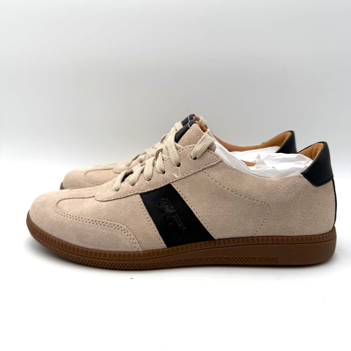 Josef Seibel Womens Joleen 01 Suede Sneakers Size EU 38 US 7.5 Beige Black NIB