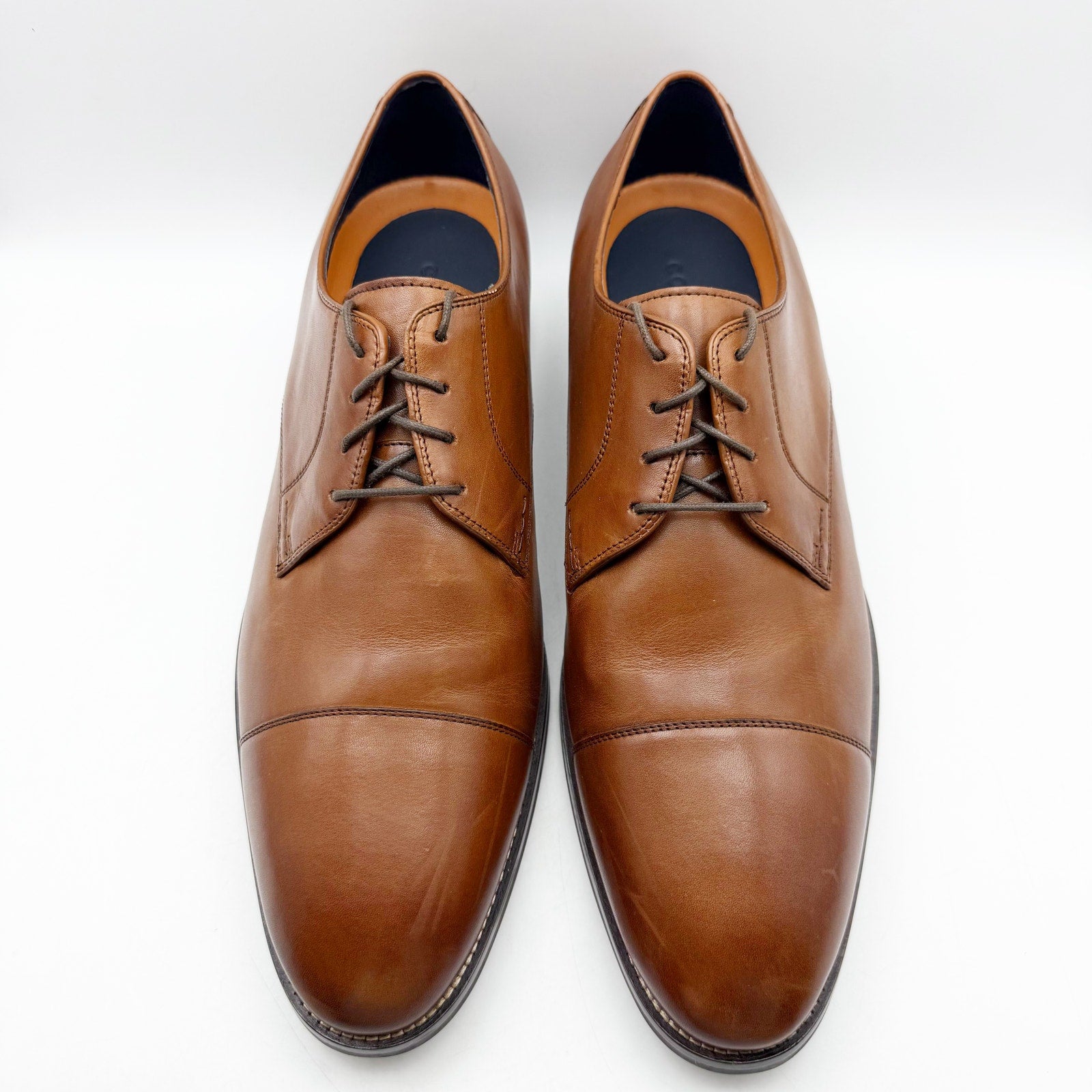 Cole Haan Mens Lenox Hill Cap Oxford Shoes US 15 M Brown Leather Split Toe NIB