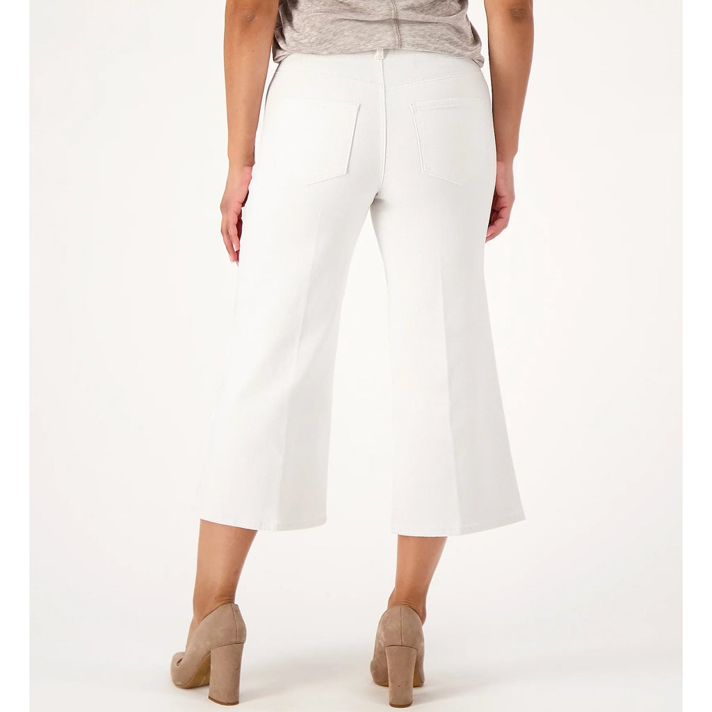 NYDJ Womens Cool Embrace Wide Leg Crop Jeans 14 PETITE Optic White NWT