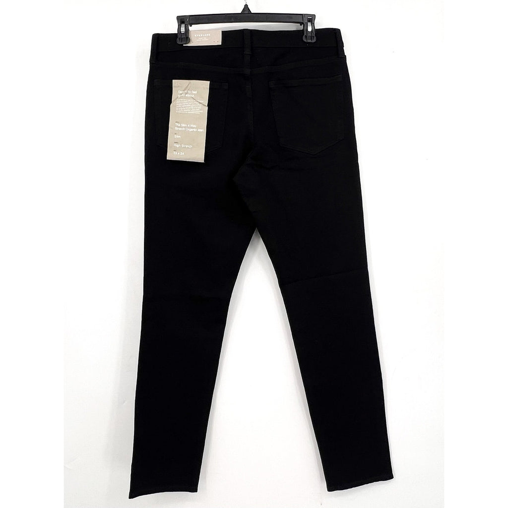 EVERLANE Uniform Men's Slim Jeans 33x34 Black 4-Way Stretch Organic Cotton NWT