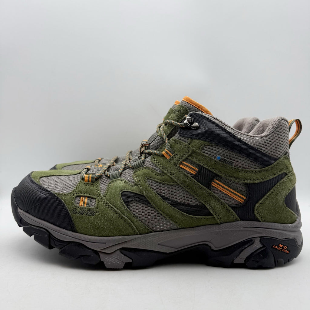 Hi-Tec Mens Ht Ravus Mid Hiking Ankle Boots US 13 EU 46 Green Waterproof NWOB