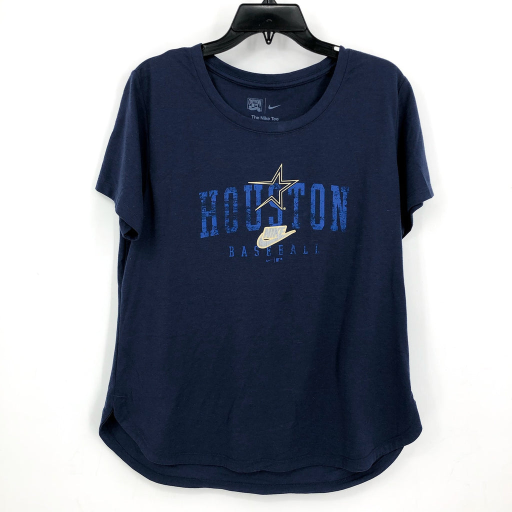 NIKE Women's MLB Houston Cooperstown Arch T-Shirt Large Navy Blue NWT NKMV-44B