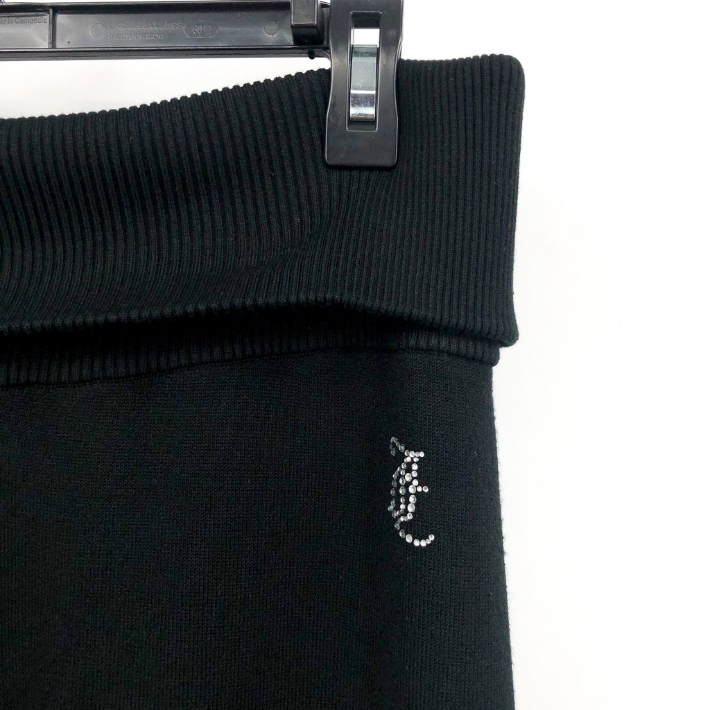JUICY COUTURE Women's Low Rise Knit Flare Sweater PantLarge Black NWT