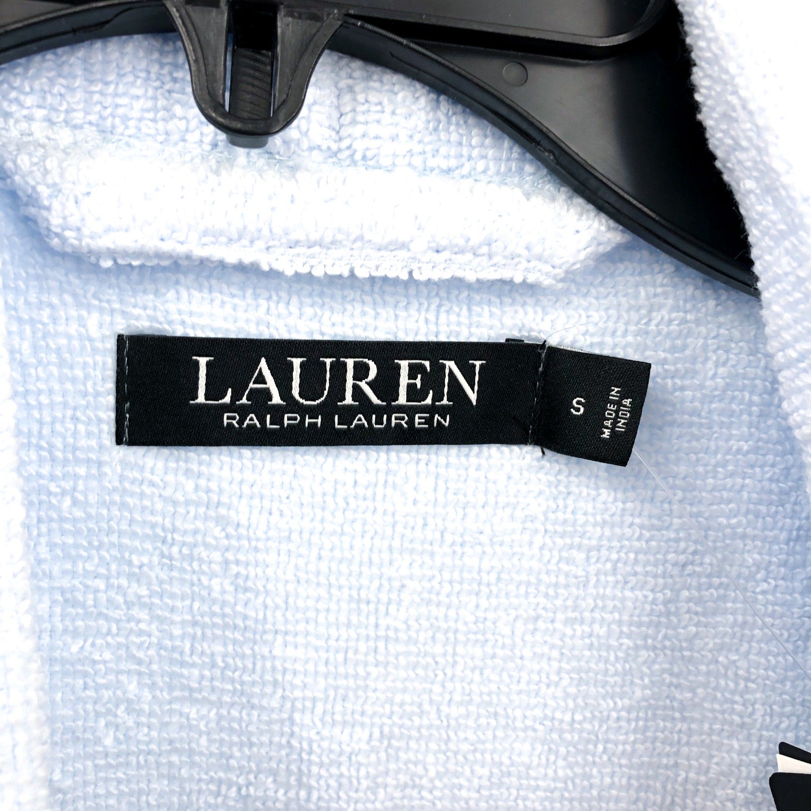 LAUREN RALPH LAUREN Greenwich Bath Robe Small Estate Blue Woven Terry NWT