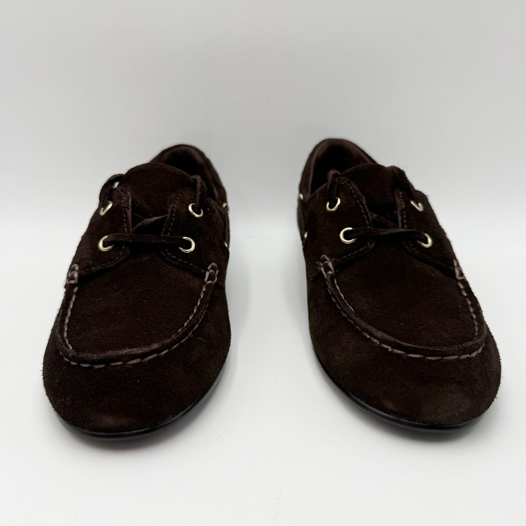 Madewell Womens Jamie Boat Shoes Size 7 EU 37.5 Dark Brown Suede NIB