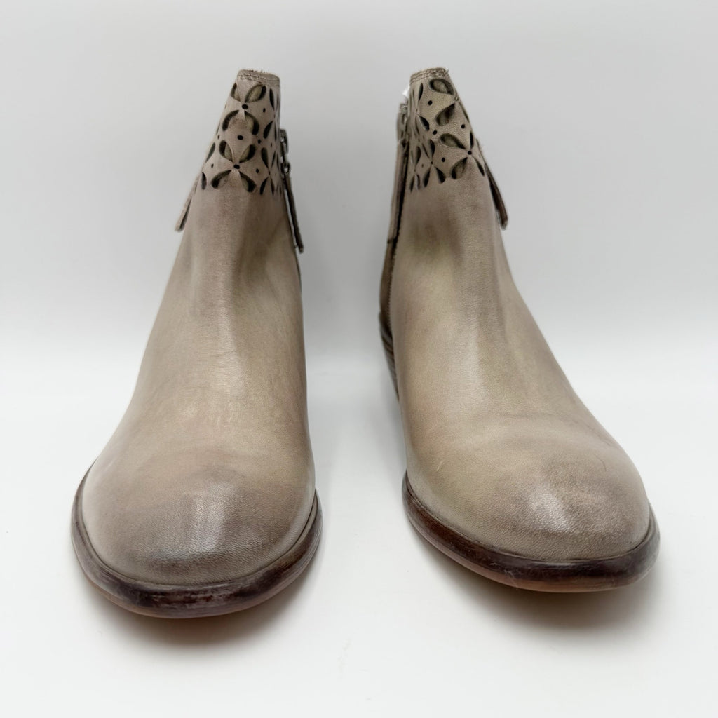 ROAN by BED STU Womens Liz Ankle Booties Size 10 M Bone Grey Leather NIB