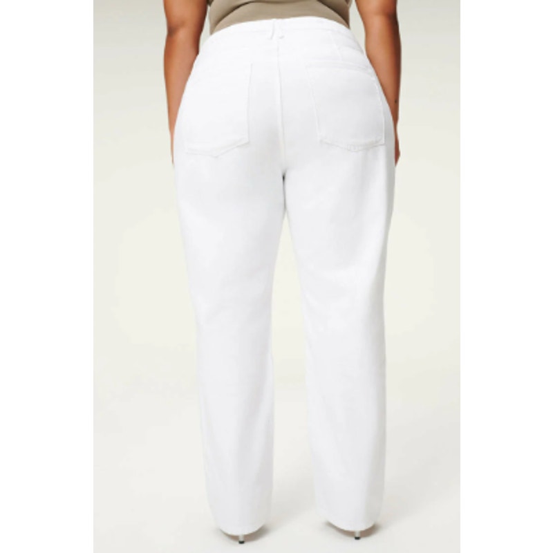 GOOD AMERICAN Good 90s Straight Jeans 27x31 US 4 White Denim High Rise NWT