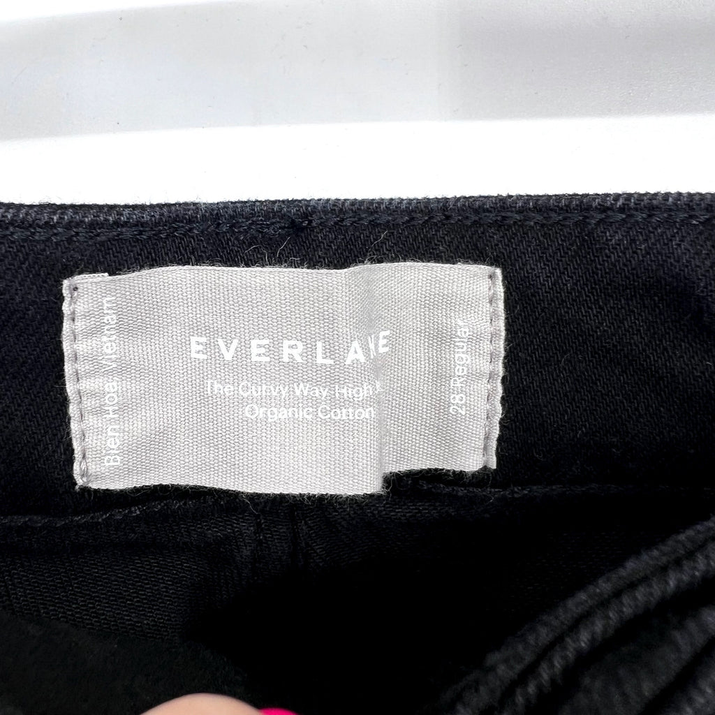 EVERLANE Women's The Curvy Way High Jeans 28x27 US 6 Black Organic Cotton NWT