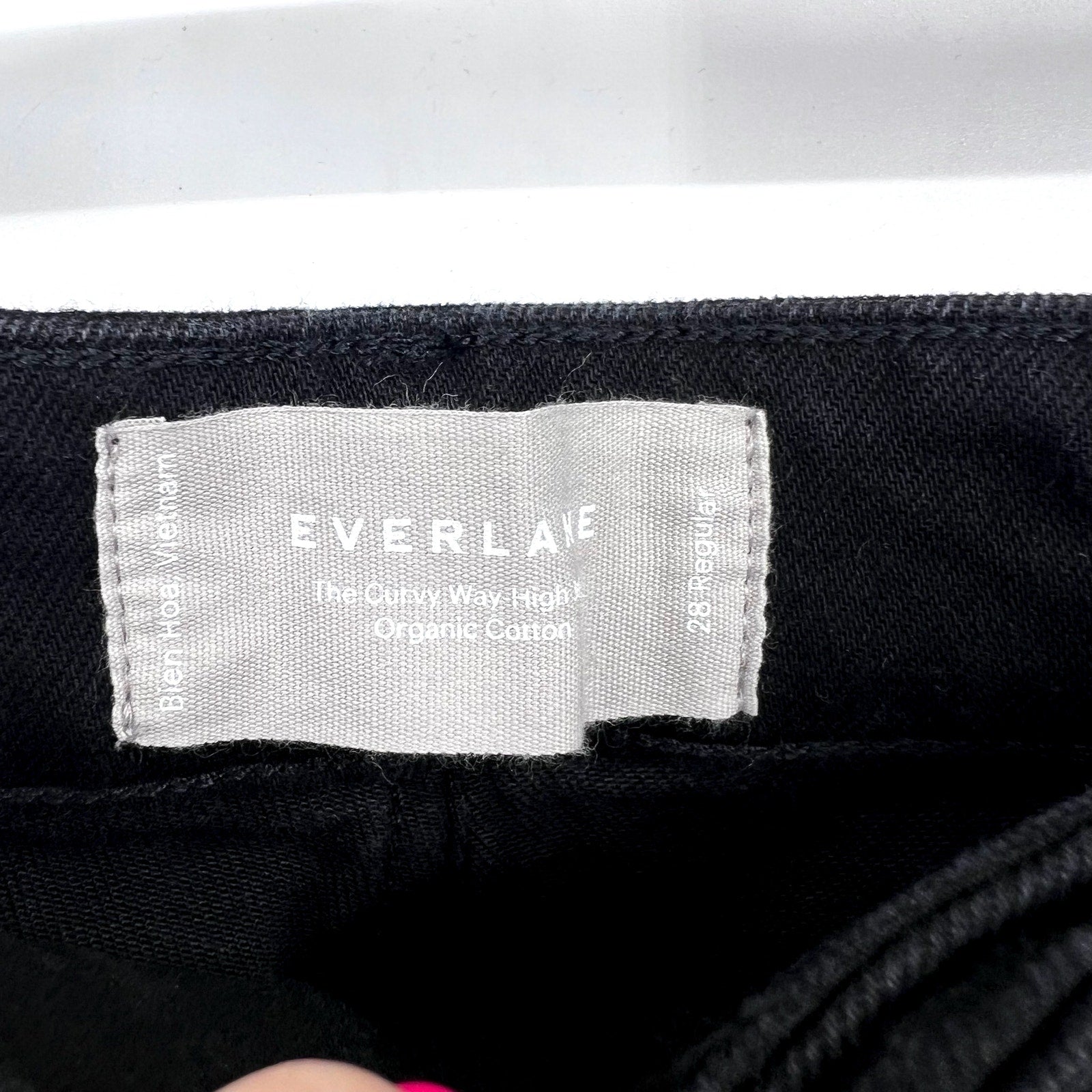 EVERLANE Women's The Curvy Way High Jeans 28x27 US 6 Black Organic Cotton NWT