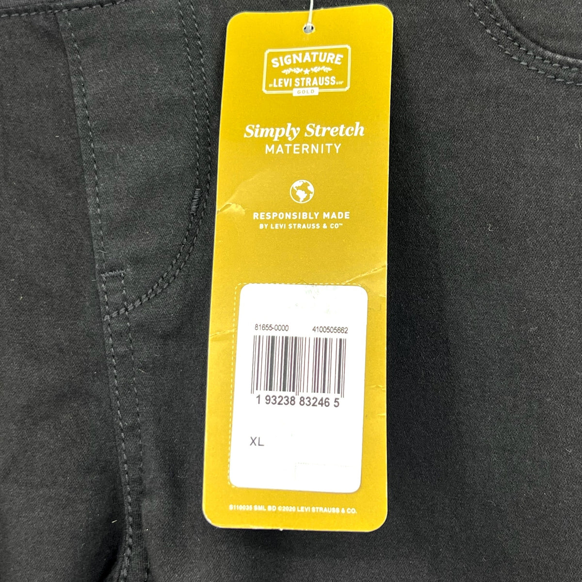 LEVI'S Strauss Signature Gold Baby Bump Skinny Jeans XL Black Maternity NWT