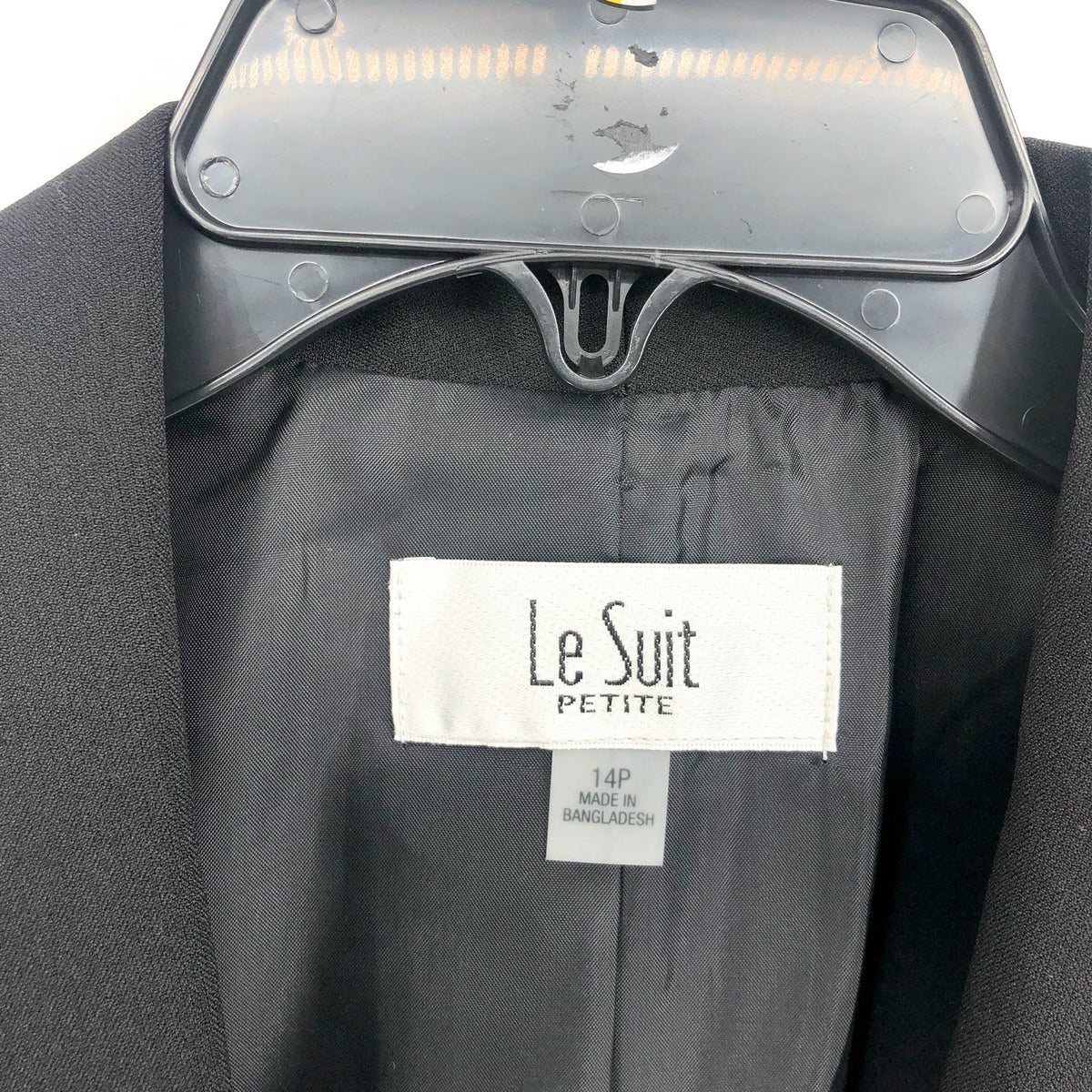LE SUIT Women's Shawl Collar Button Blazer Jacket 14 Petite Black NWT
