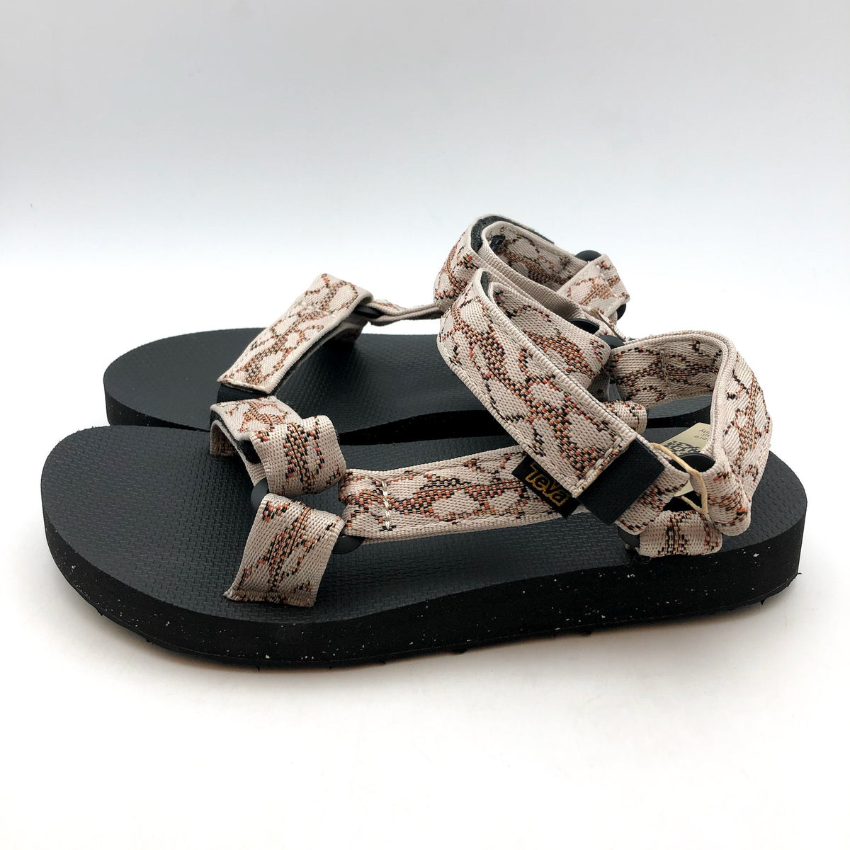 TEVA Womens Original Universal ReLoop Sandals Size 8 EU 38 Natural Black NIB