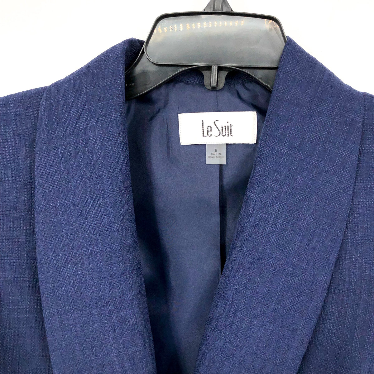 LE SUIT Women's Suit Jacket Size 6 Bright Navy Blue Single Button Blazer NWT