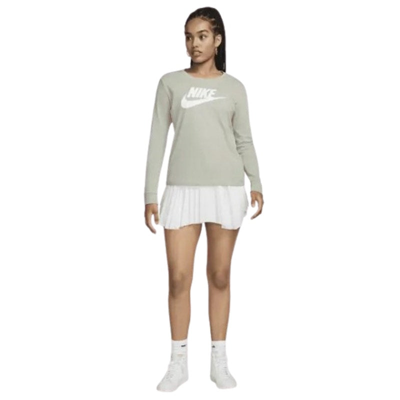 NIKE Women's Essentials Logo T-shirt XS Pale Green Long-Sleeve Crewneck NWT