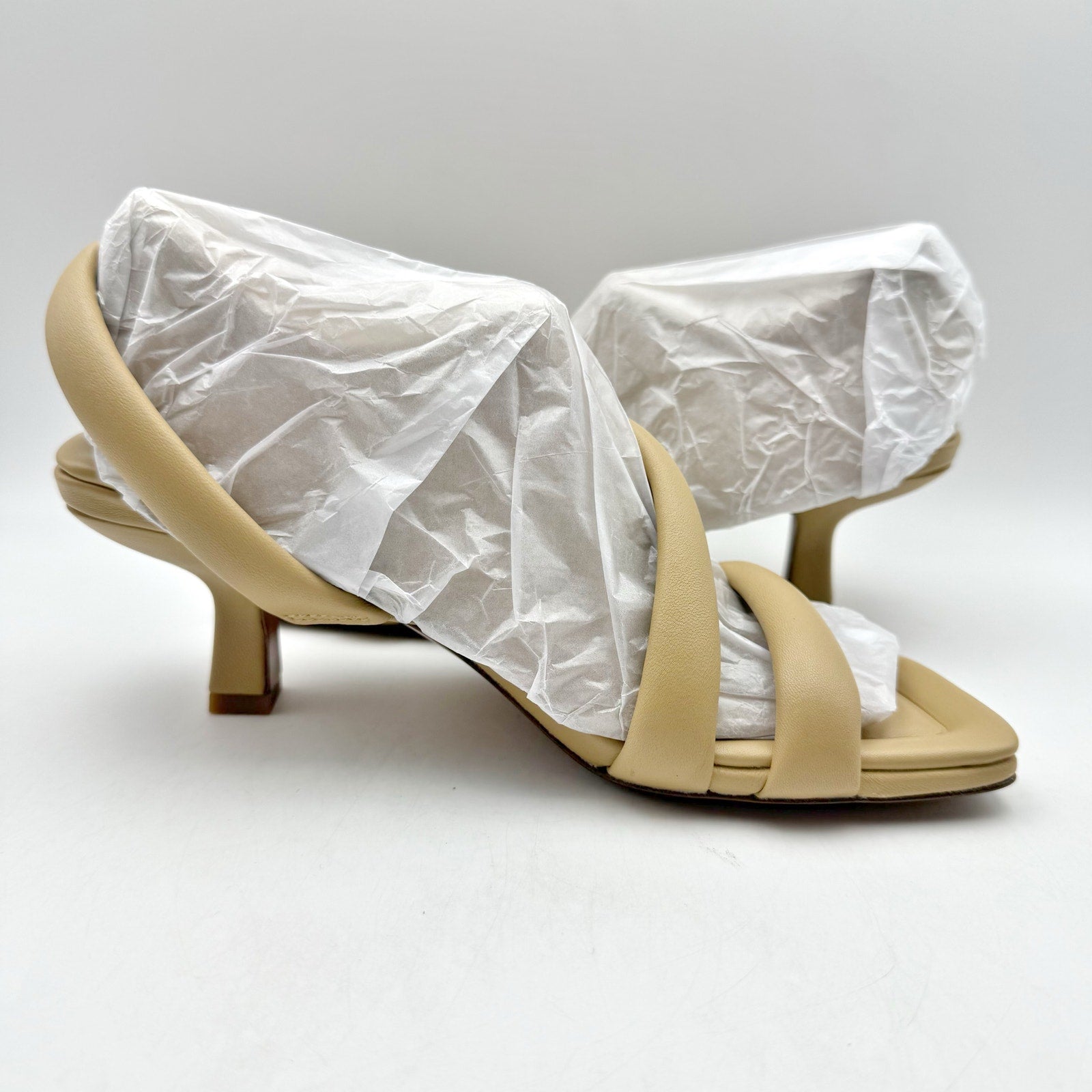 Vince Womens Coline Sandal Heel US 5.5M EU 35.5 Tan Nude Leather NIB