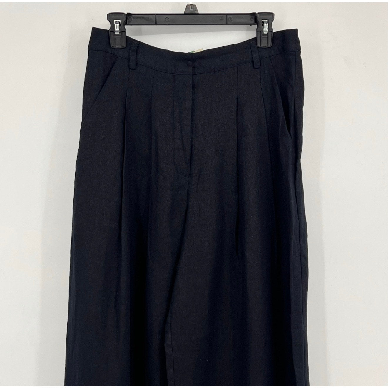 FARM RIO Women's Wide Leg Linen Pants Small Black Low Waist NWT