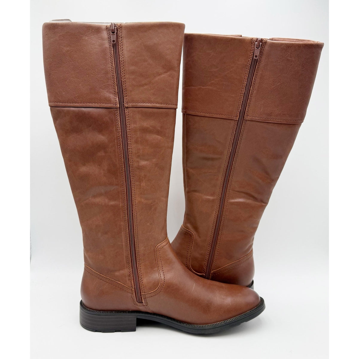 Clarks Womens Adalynn Hope Knee High Boots Size 8.5 M Tan Leather NIB
