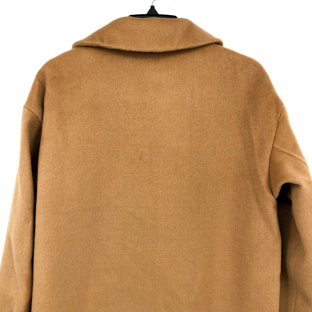 SANCTUARY Womens Fringe Wool Blend Coat Small Tan Camel Wool Blend NWT