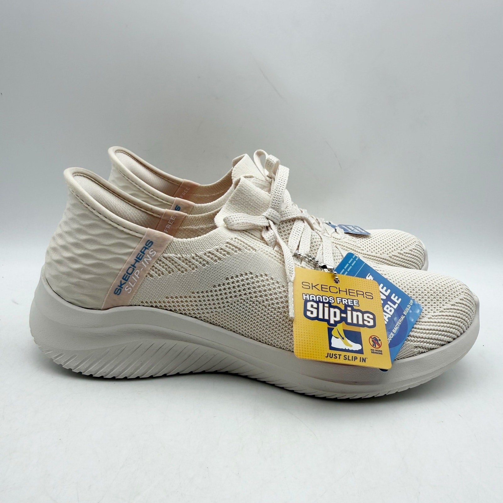 Skechers Womens Ultra Flex 3.0 Slip In Sneakers US 6.5 Cream White Athletic NWOB