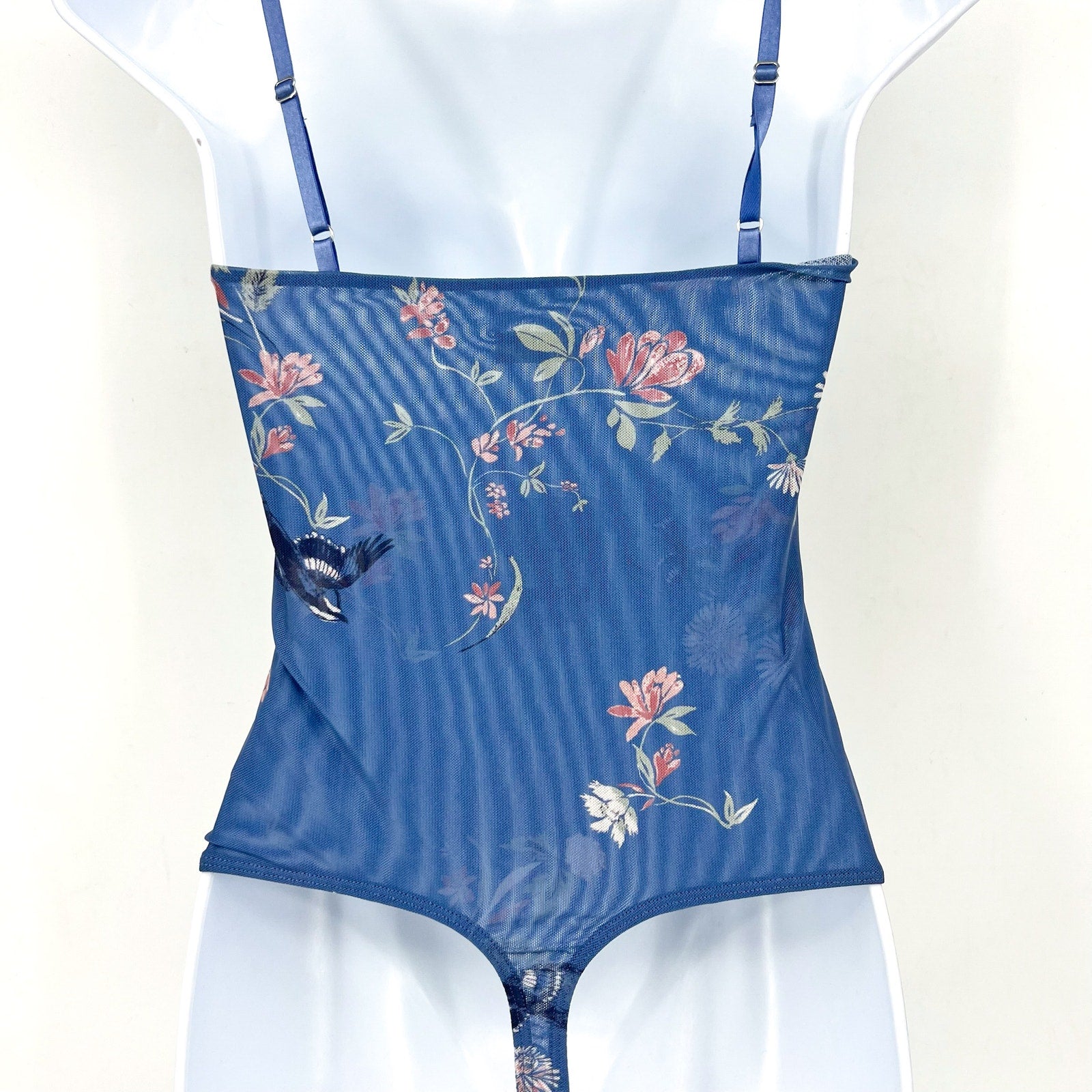 FREE PEOPLE X INTIMATELY FP Night Rhythm Bodysuit Small Blue Floral Corset NWT