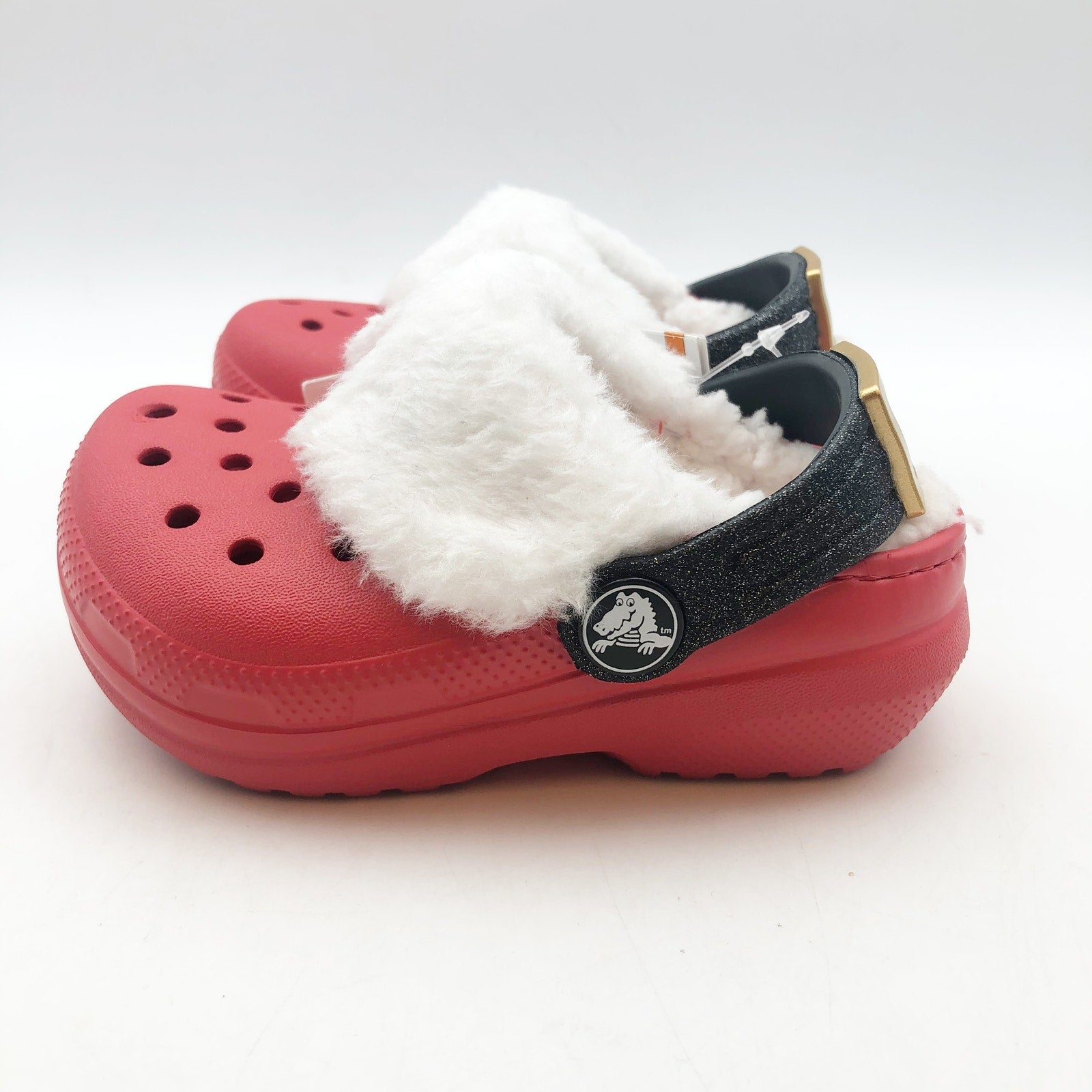 Crocs Little Kids Santa Classic Clogs Size C 9 Festive Red White Black NWT