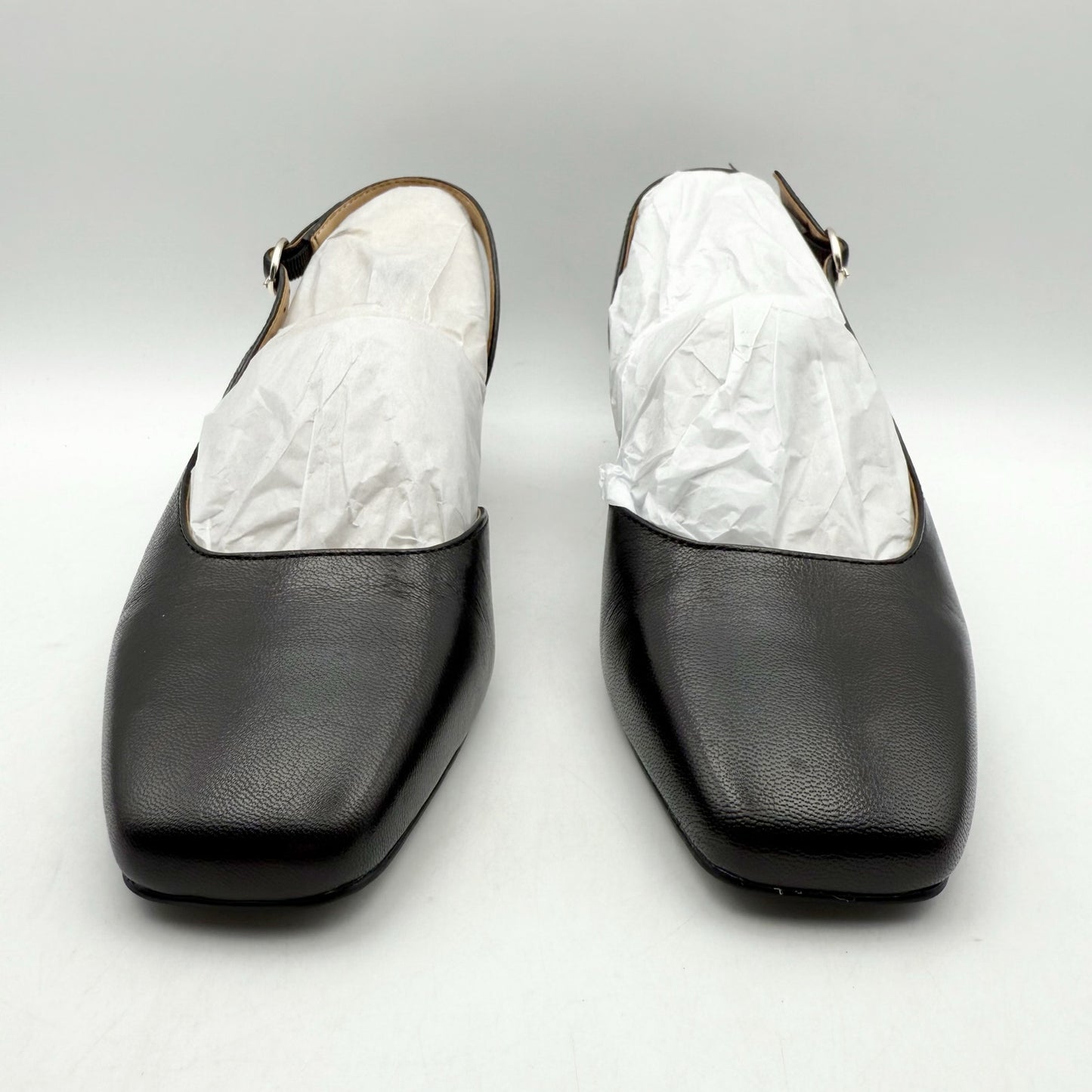 Naturalizer Womens Jayla Low Slingback Heels US 6.5 Wide Black Leather NIB