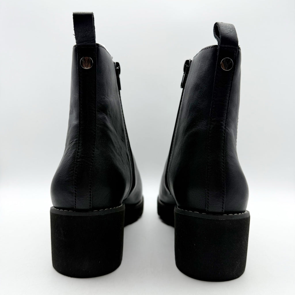 Vionic Womens Aria Ankle Booties US 8 EU 38.5 Black Leather NIB