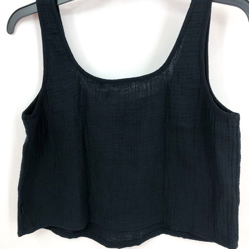 UGG Women's Cinthia Tank Cami XS Tarr Black Cropped Cotton Gauze NWT