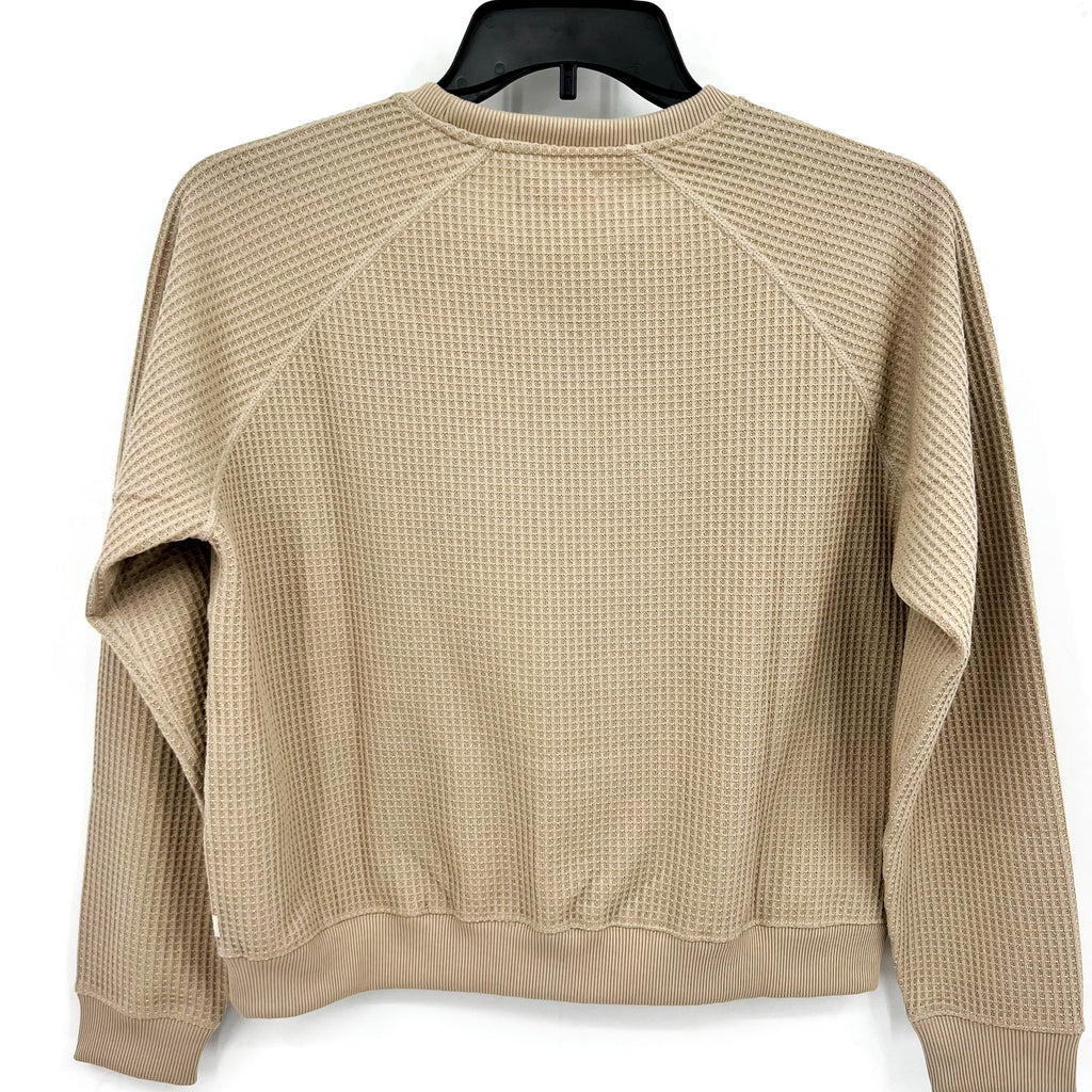 TOAD & CO Womens Bitterroot Sweatshirt Small Twine Beige Waffle Long Sleeve NWT