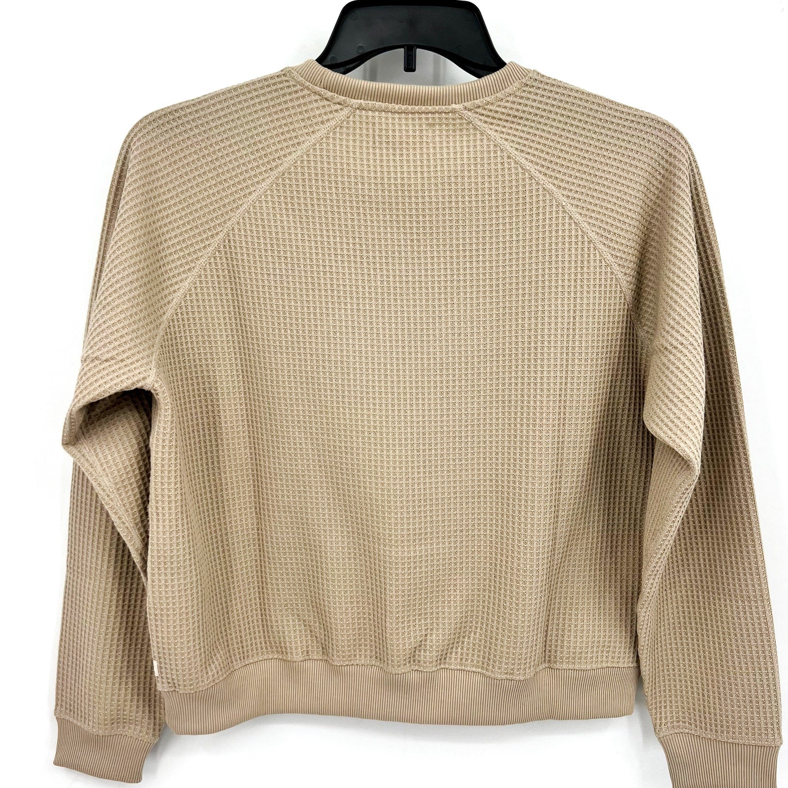 TOAD & CO Womens Bitterroot Sweatshirt Small Twine Beige Waffle Long Sleeve NWT
