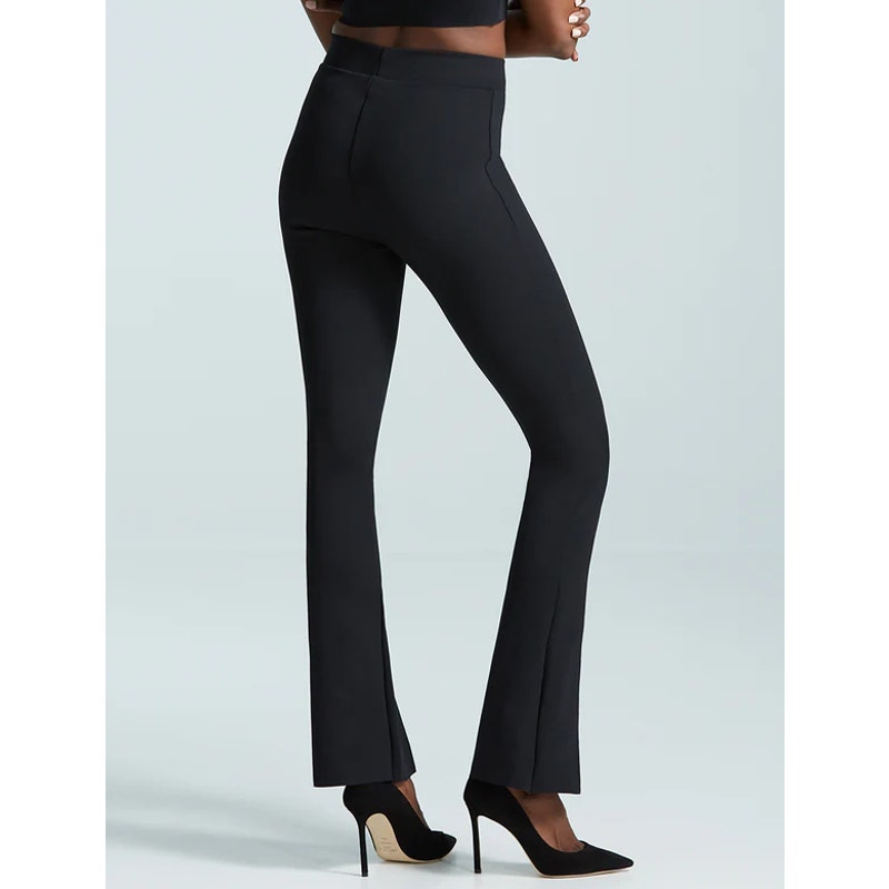 COMMANDO Women's Neoprene Split Front Pants XS Black Stretch NWT