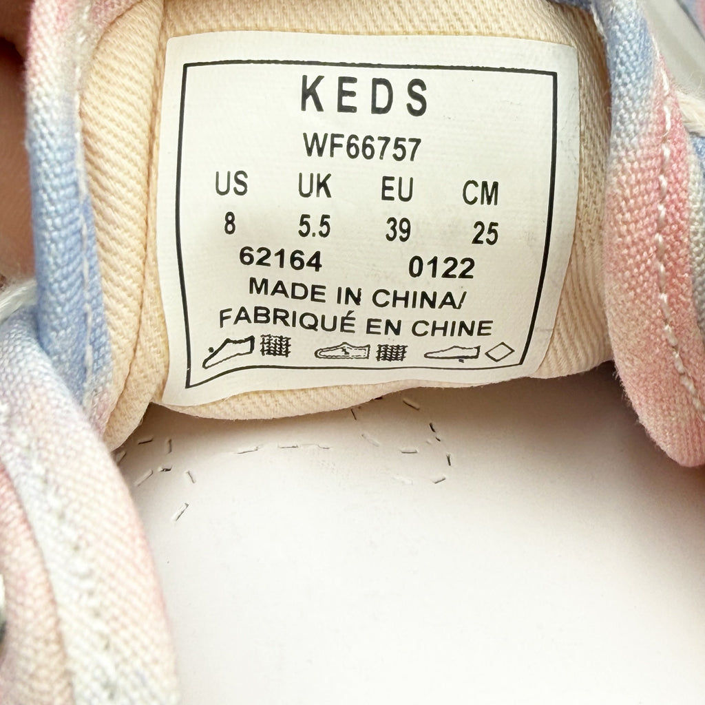 Keds Womens Kickstart Low Sneakers Size 8 Tie Dye Pink Blue Canvas NWOB