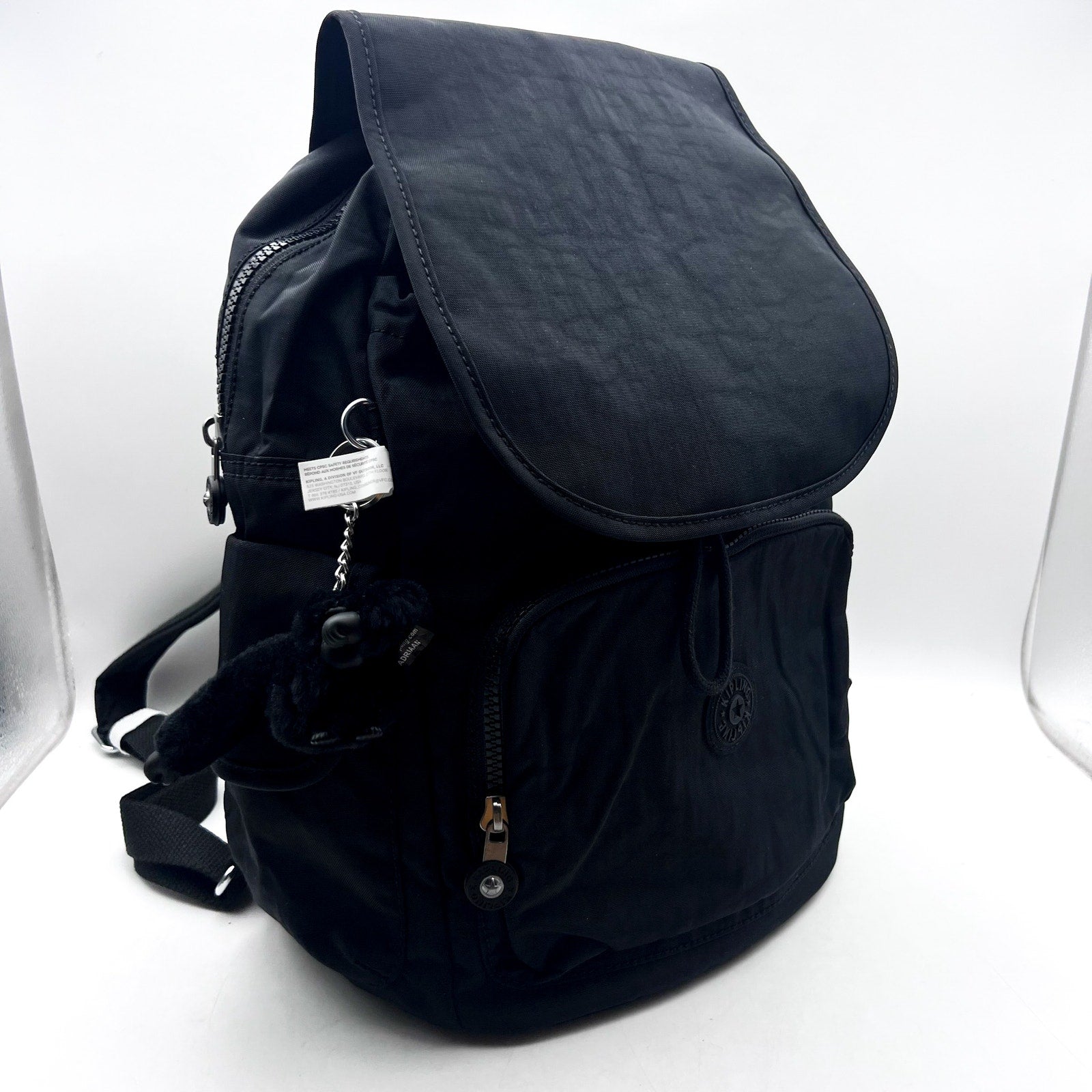 KIPLING City Pack Backpack Large Black Noir Water Resistant NWT