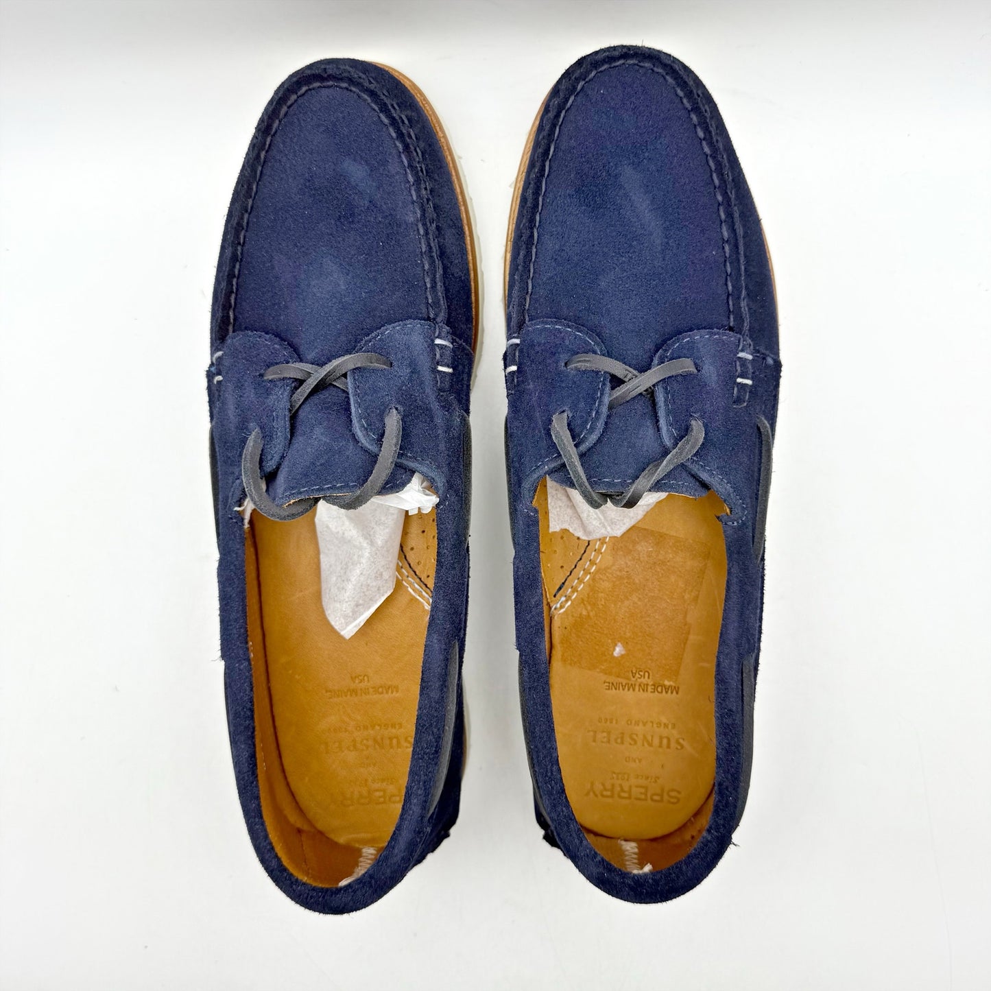 Sperry Mens X Sunspel Authentic Original Boat Shoe US 10 EU 43 Navy Suede NWOB