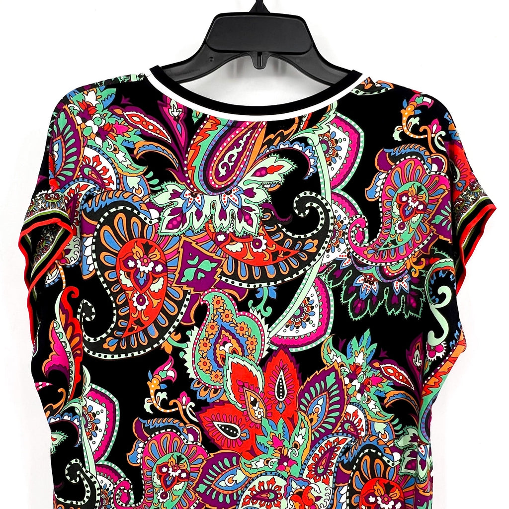 JOHNNY WAS Women's The Janie Favorite Relaxed Tee Medium Black Multi Print NWT