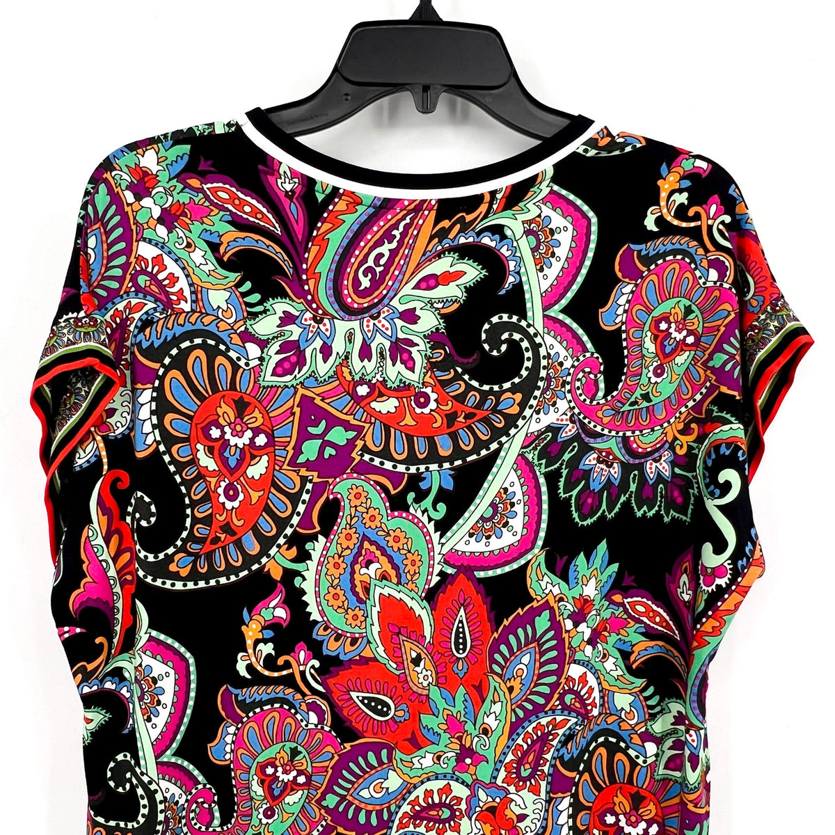 JOHNNY WAS Women's The Janie Favorite Relaxed Tee Medium Black Multi Print NWT