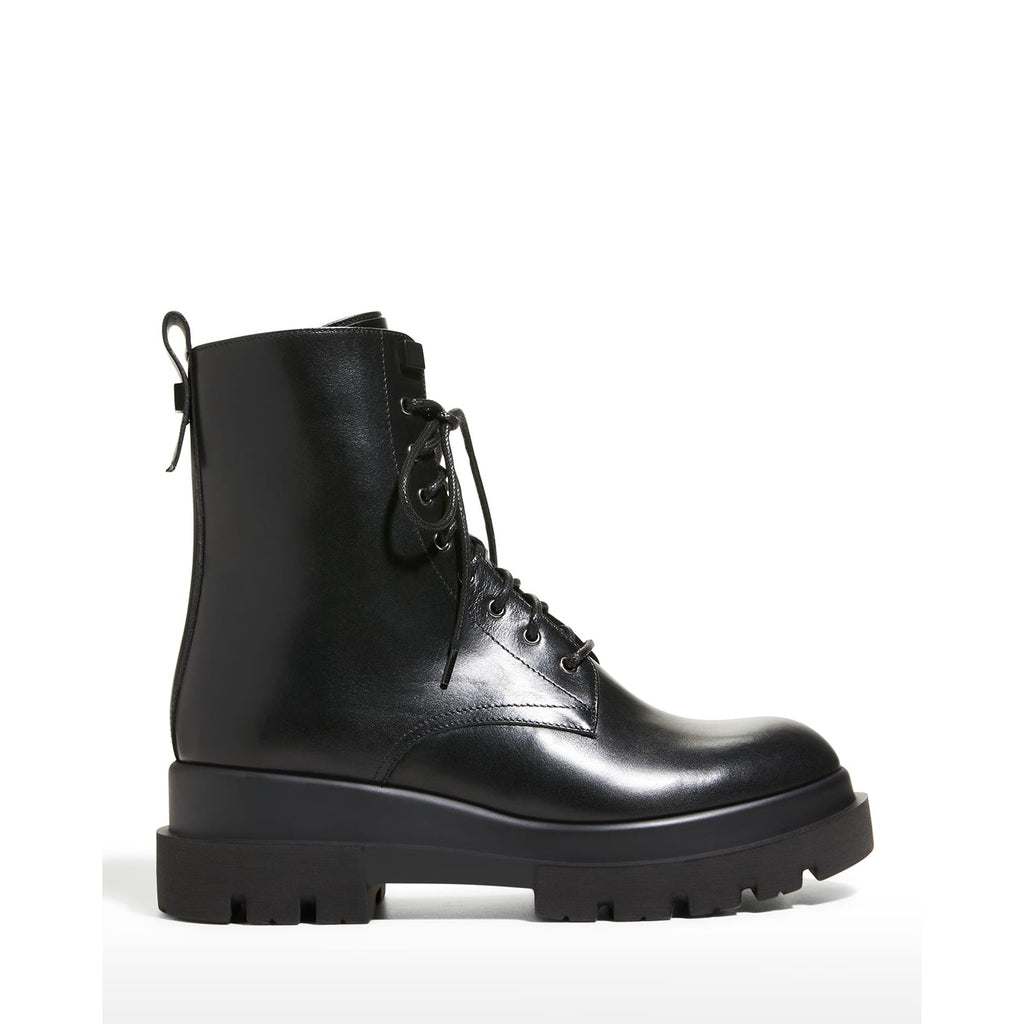 La Canadienne Womens Brendan Bootie EU 37 US 6-6.5 Black Leather Combat NWOB