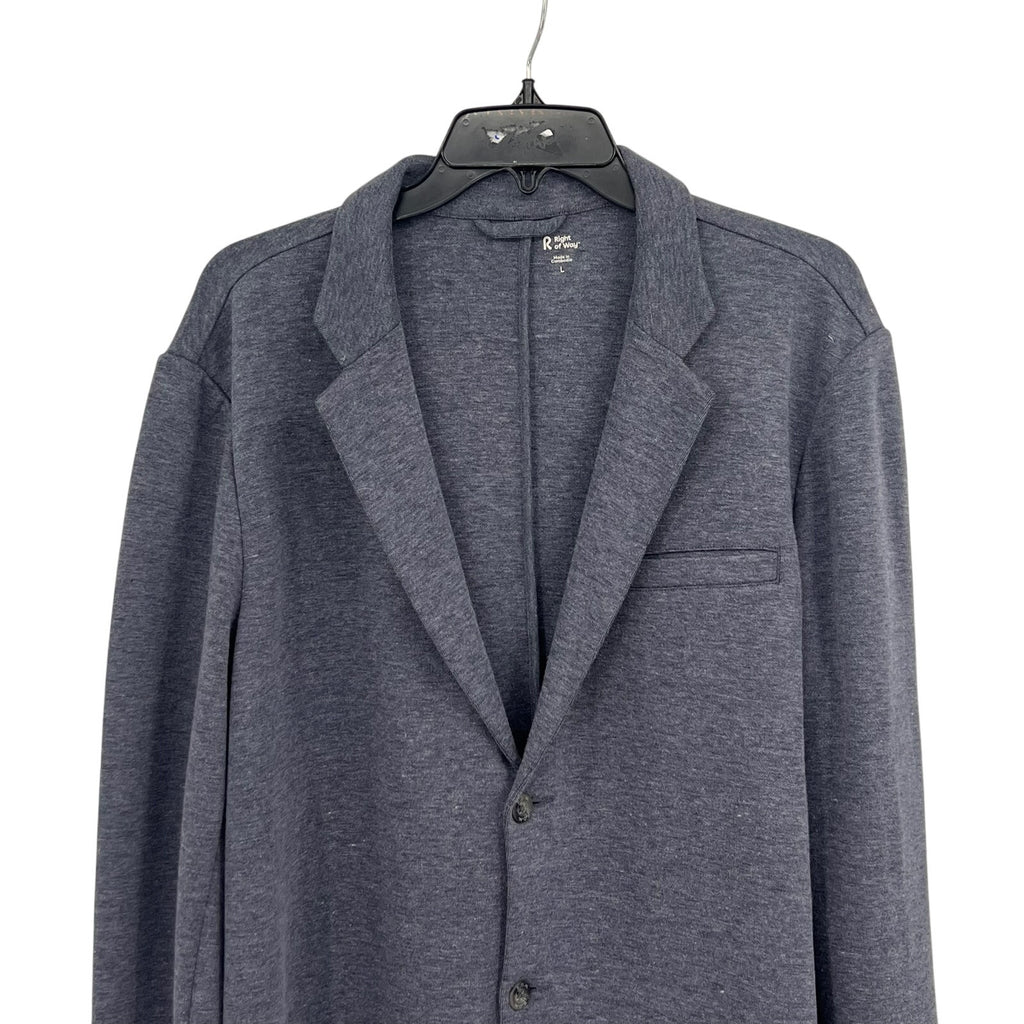 RIGHT OF WAY Men's Brody Knit Blazer Jacket Large Heather Blue NWOT