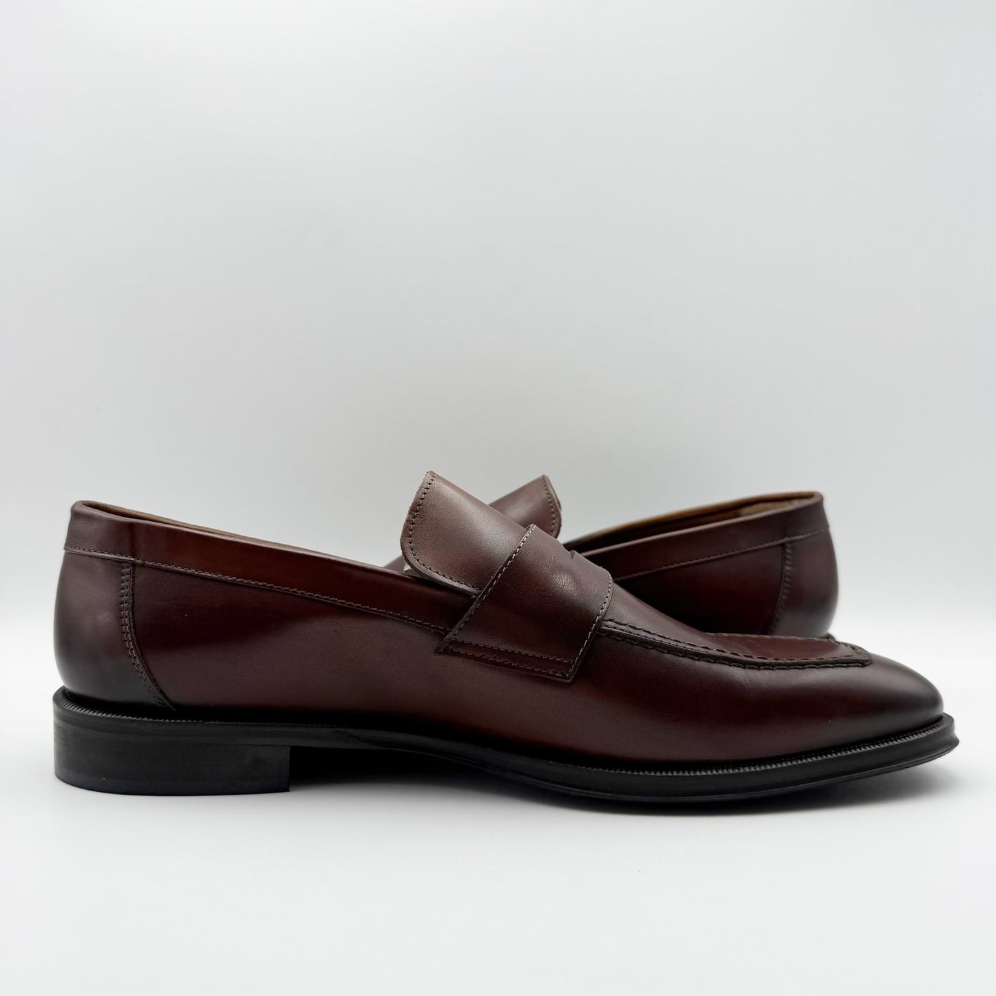 Bruno Magli Mens Nathan Penny Loafers US 11 EU 44 Brown Leather NIB