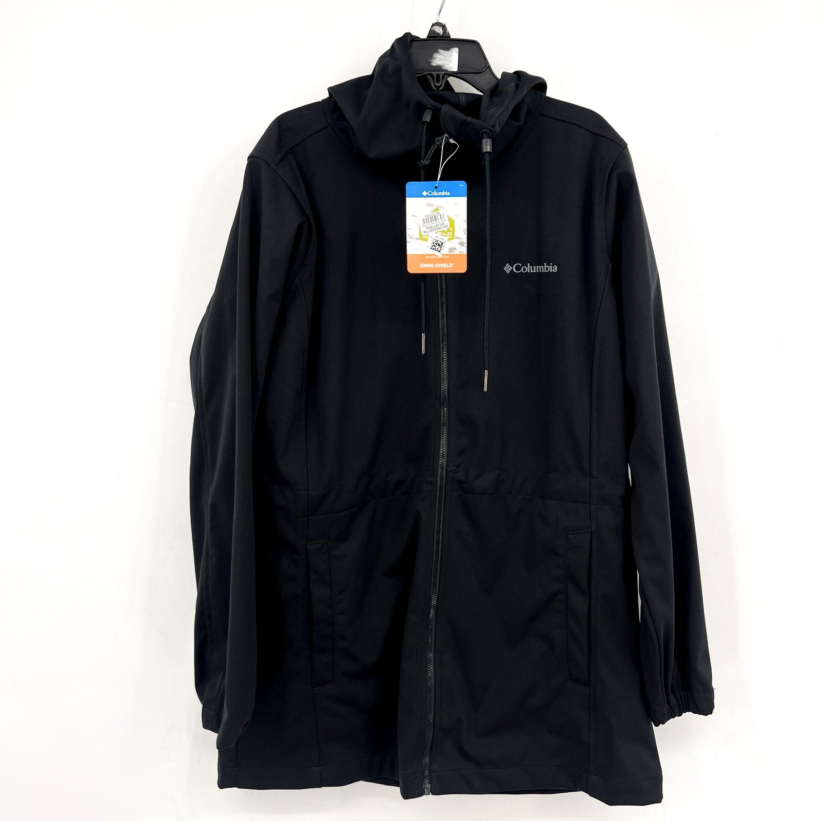 COLUMBIA Women's Rose Winds Softshell Jacket Medium Black Hooded Long Sleeve NWT