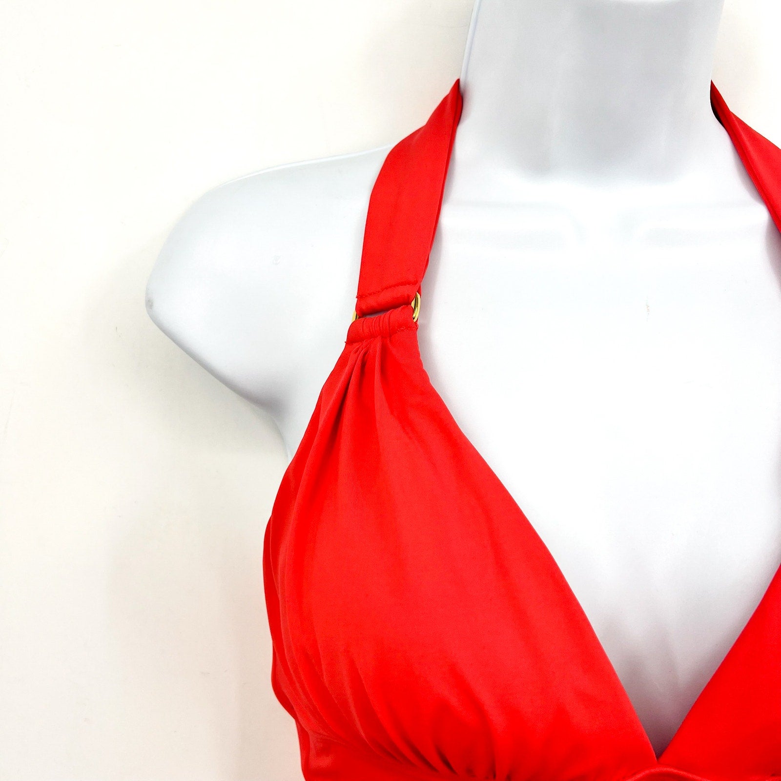 TOMMY BAHAMA Novelty Pearl Halter Ring Tankini Top Medium Pink Citrus Coral NWOT